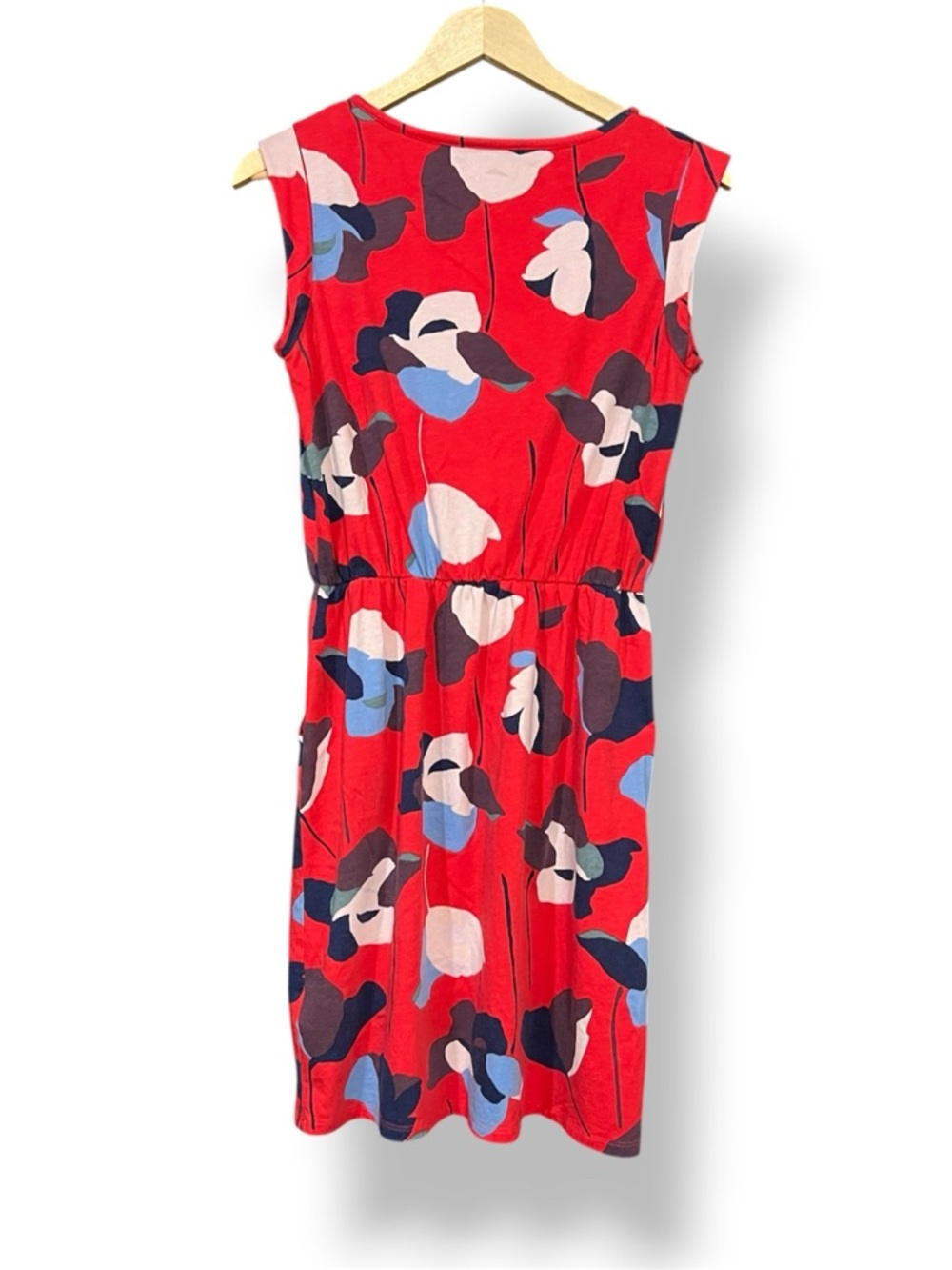 Boden Red, Blue and Pink Floral Print Dress 8R - Picture 2 of 4